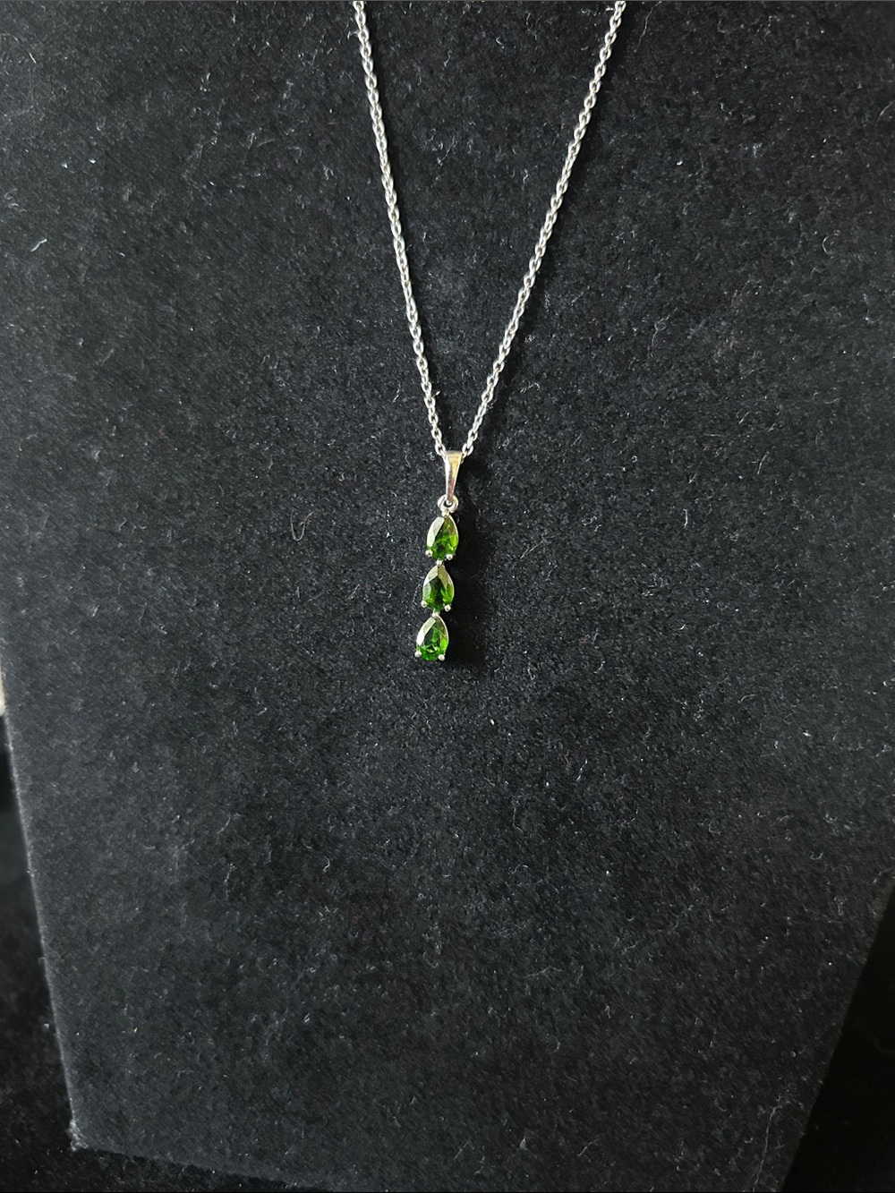 RUSSIAN DIOPSIDE Teardrop Pendant Necklace - Women Jewelry
